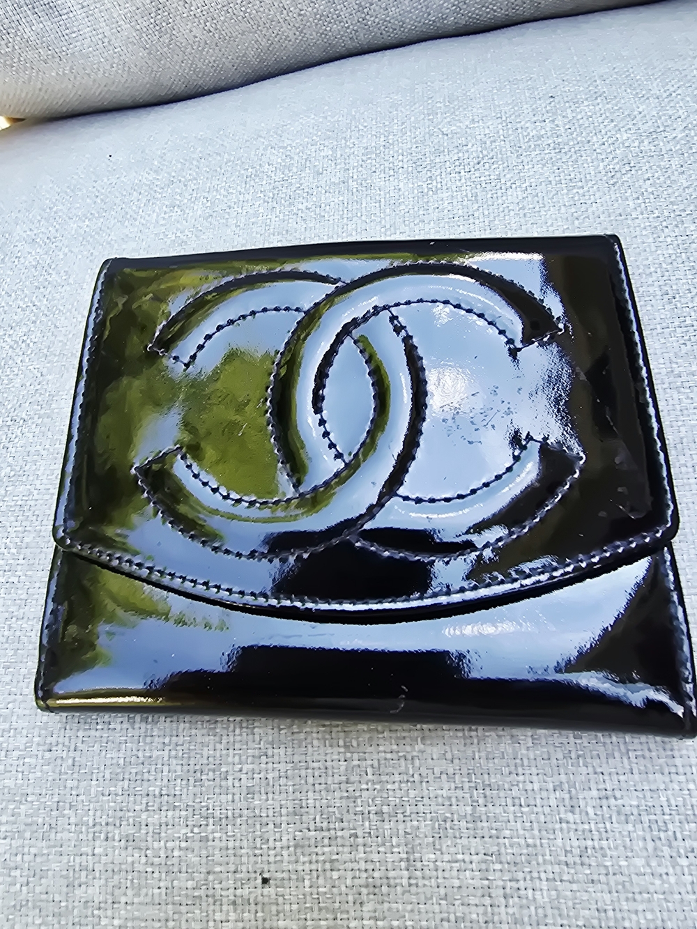 💯 Authentic Chanel Patent Leather Black Wallet